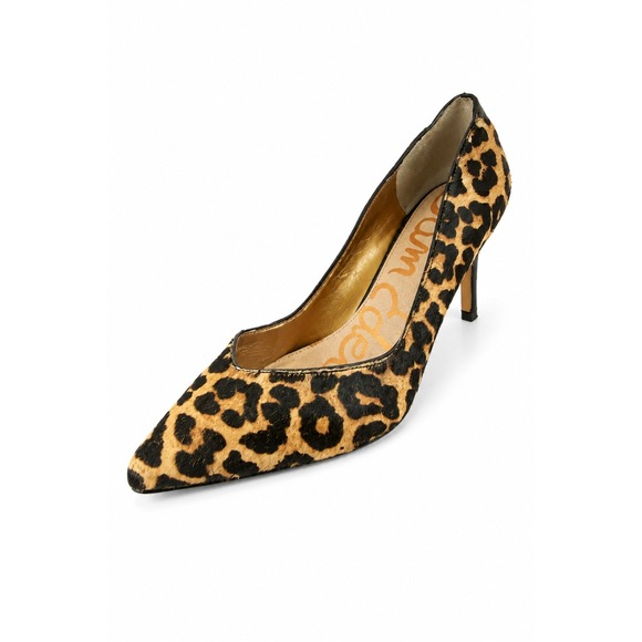 Sam Edelman ORELLA Leopard Heels Pumps Size 9M Classic Brown Calf Hair Mob Wife